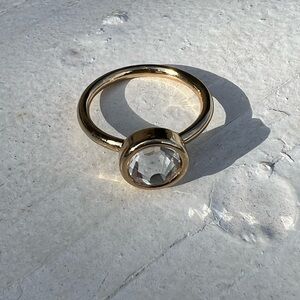 Simple Gold CZ Ring 7.25